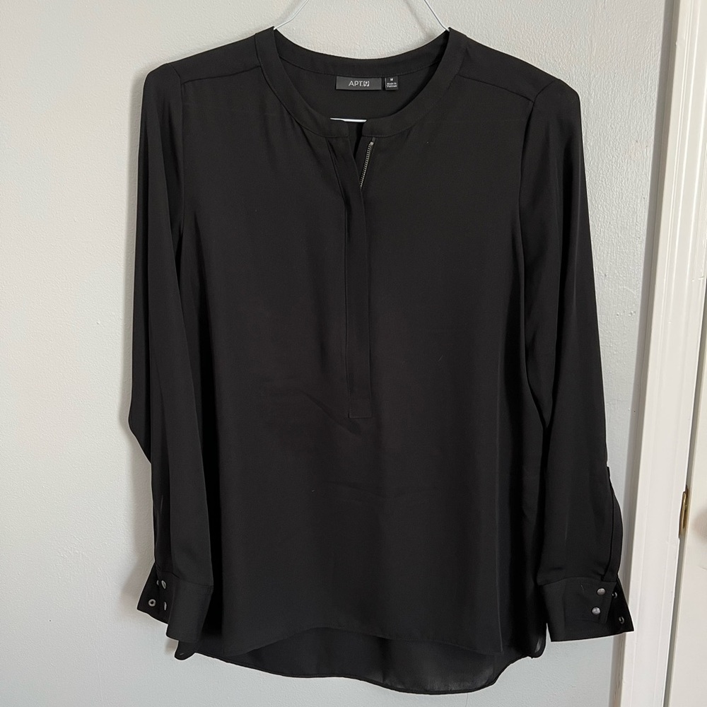 Apt. 9 Black LS sheer blouse